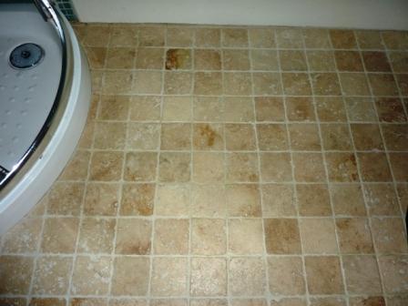 Travertine Floor after Cleaning, Sealing.